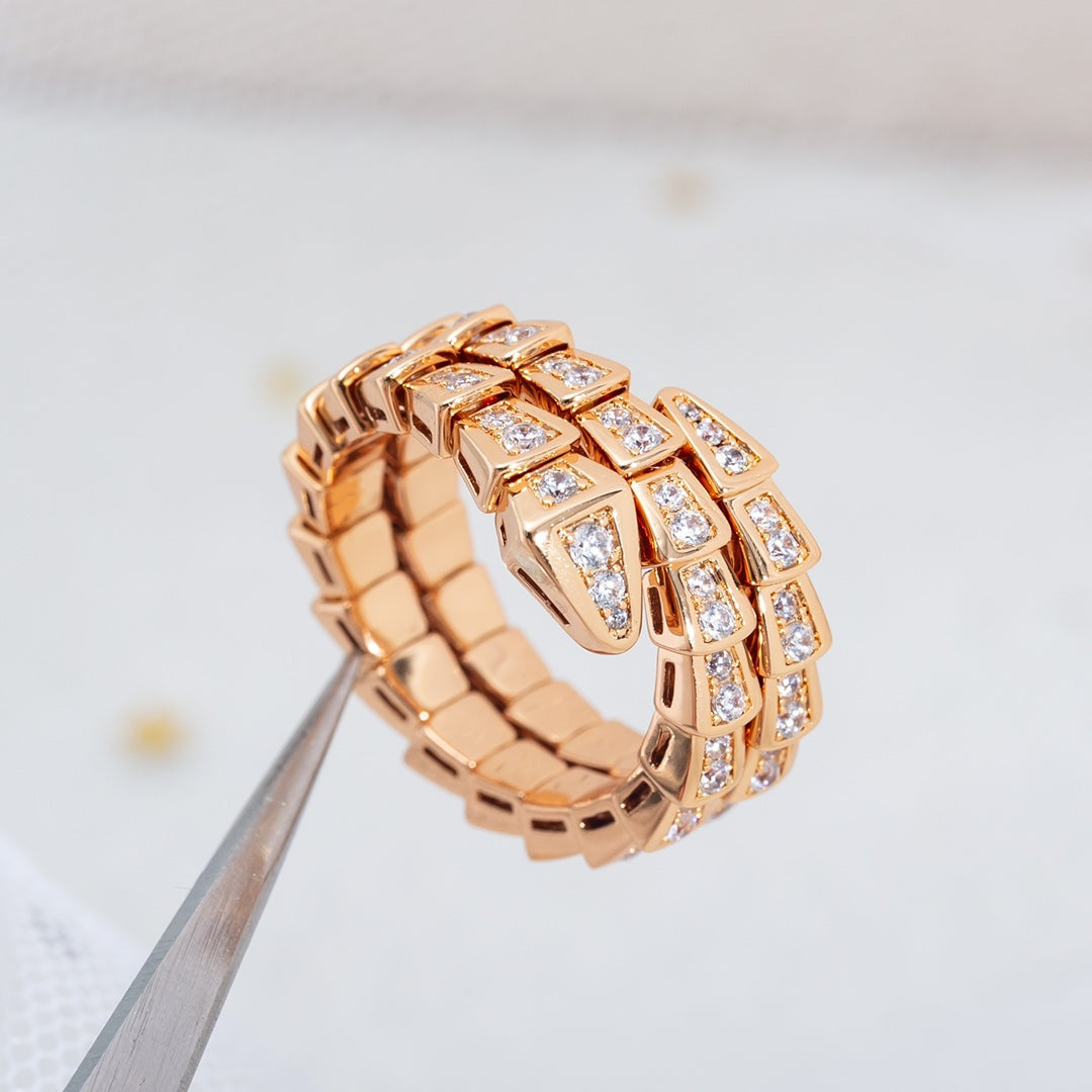 [Windsor Jewelry]SERPENTI RING PINK GOLD DIAMOND DOUBLE ROW