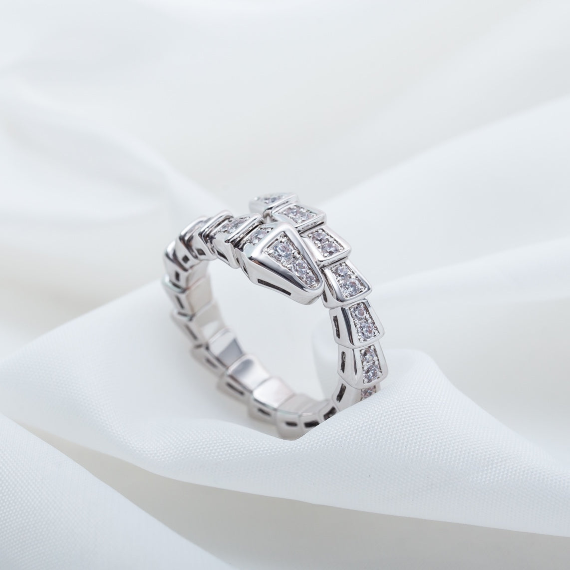 [Windsor Jewelry]SERPENTI RING SILVER DIAMOND PAVED 4MM