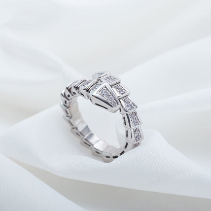 [Windsor Jewelry]SERPENTI RING SILVER DIAMOND PAVED 4MM