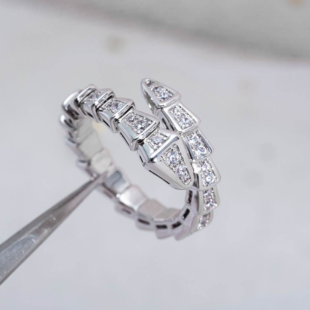 [Windsor Jewelry]SERPENTI RING SILVER DIAMOND PAVED 4MM