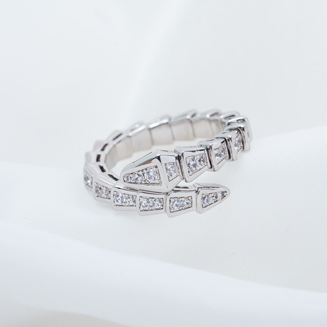 [Windsor Jewelry]SERPENTI RING SILVER DIAMOND PAVED 4MM