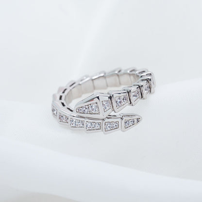 [Windsor Jewelry]SERPENTI RING SILVER DIAMOND PAVED 4MM