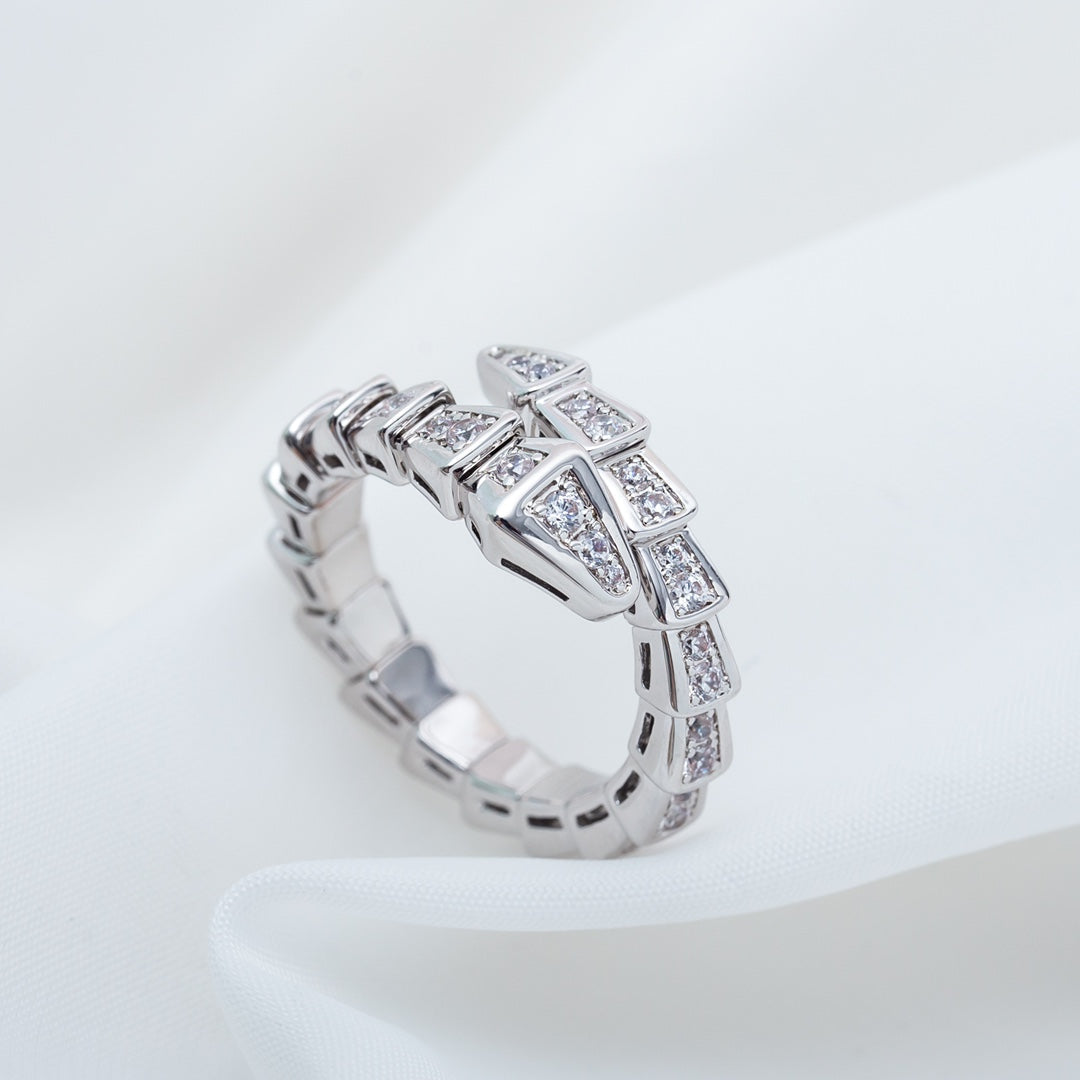[Windsor Jewelry]SERPENTI RING SILVER DIAMOND PAVED 4MM