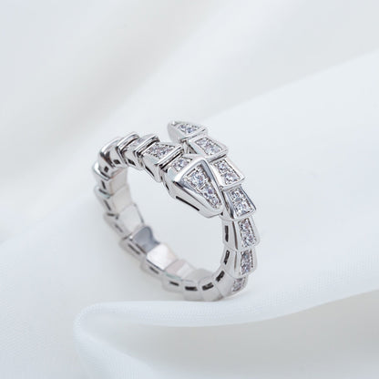[Windsor Jewelry]SERPENTI RING SILVER DIAMOND PAVED 4MM