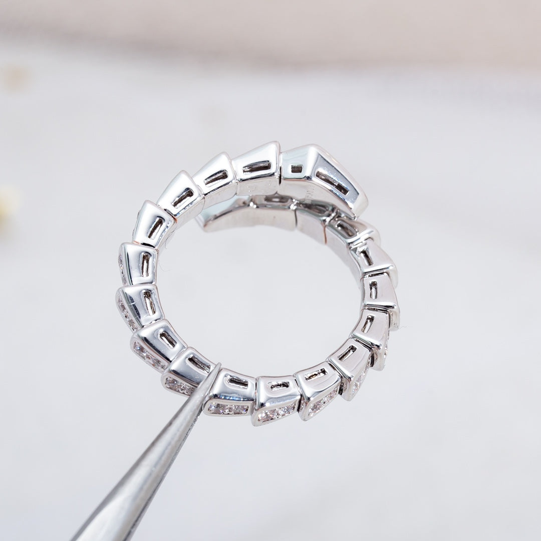 [Windsor Jewelry]SERPENTI RING SILVER DIAMOND PAVED 4MM