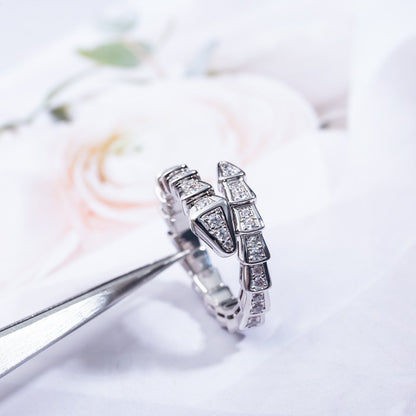 [Windsor Jewelry]SERPENTI RING SILVER DIAMOND PAVED 4MM