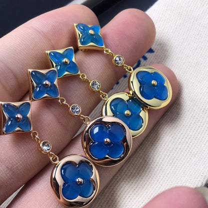 [Windsor Jewelry]STAR AND SUN AGATE DIAMOND EARRINGS