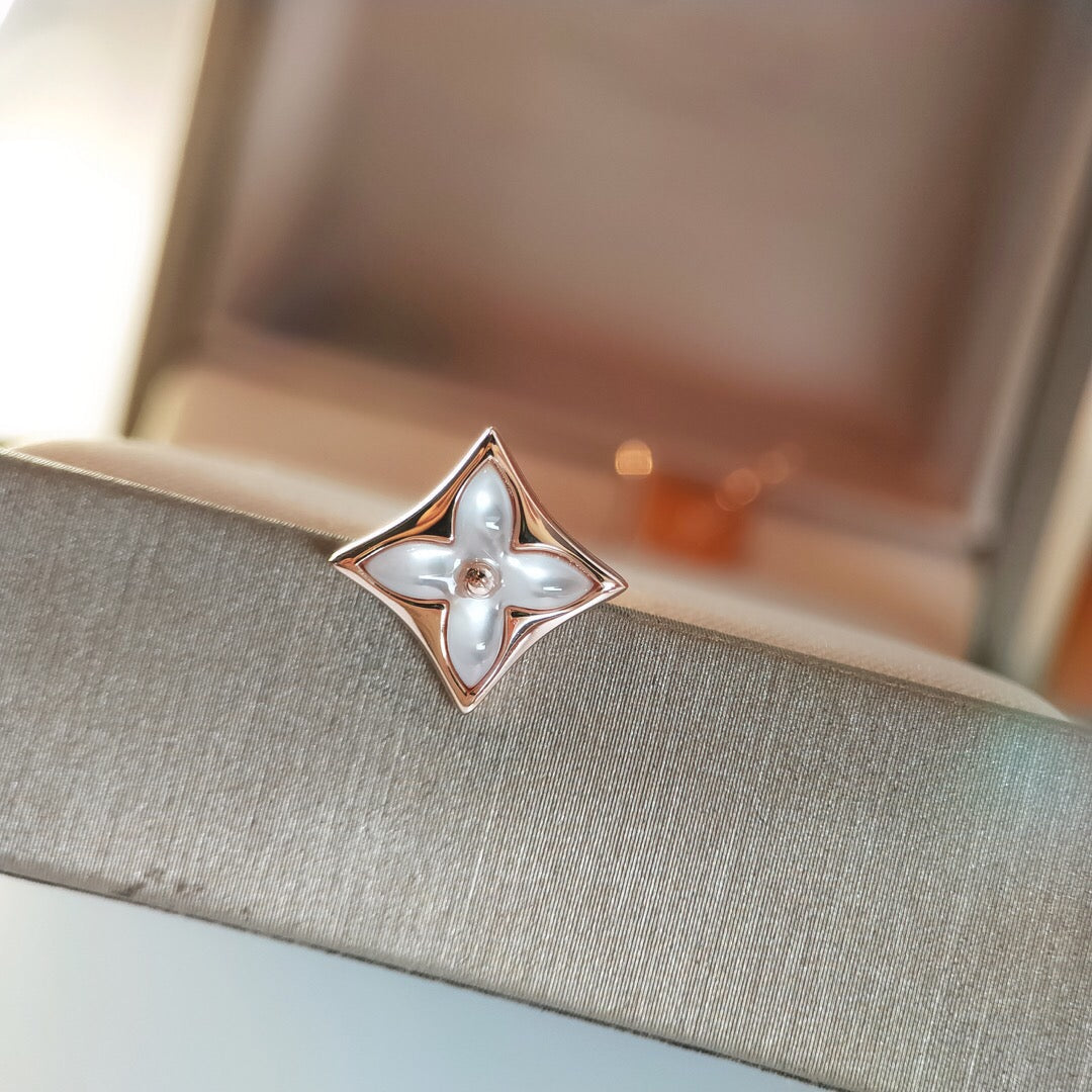 [Windsor Jewelry]STAR MOP PINK GOLD EARRINGS