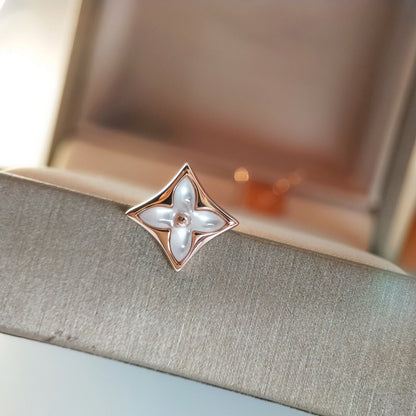 [Windsor Jewelry]STAR MOP PINK GOLD EARRINGS
