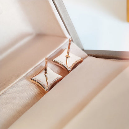 [Windsor Jewelry]STAR MOP PINK GOLD EARRINGS