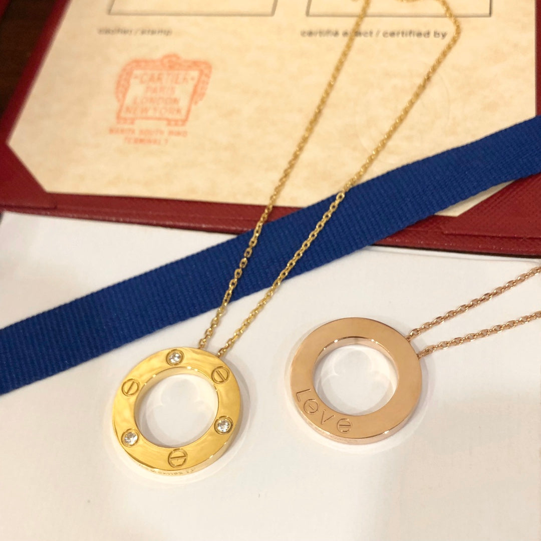 [Windsor Jewelry]LOVE NECKLACE 16MM 3 DIAMONDS
