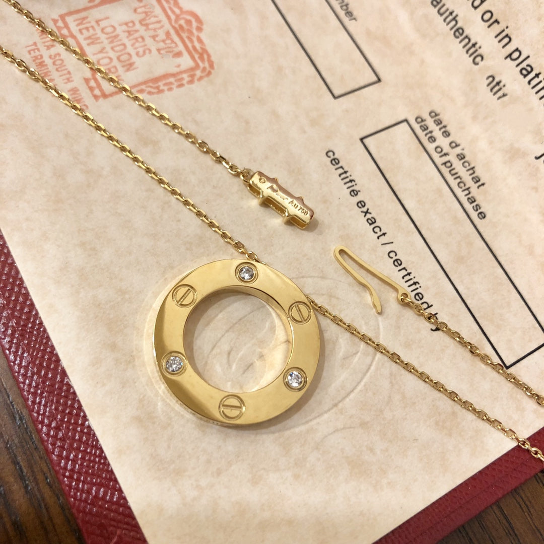 [Windsor Jewelry]LOVE NECKLACE 16MM 3 DIAMONDS