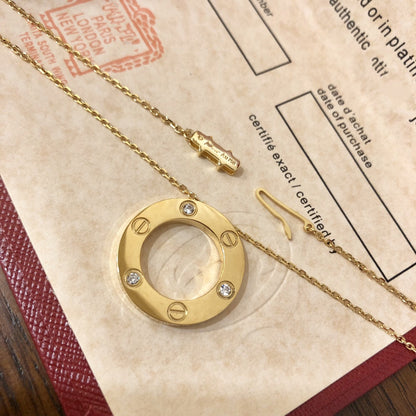[Windsor Jewelry]LOVE NECKLACE 16MM 3 DIAMONDS