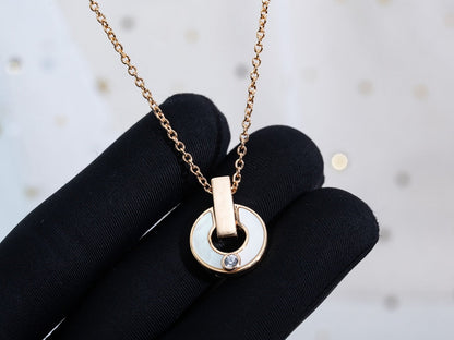 [Windsor Jewelry]GARI NECKLACE PINK GOLD MOP