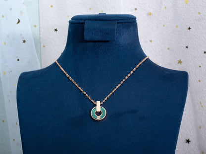 [Windsor Jewelry]GARI NECKLACE PINK GOLD MALACHITE