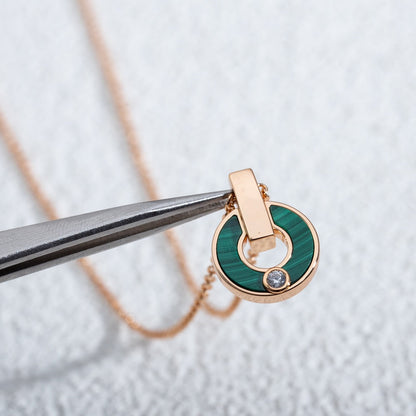 [Windsor Jewelry]GARI NECKLACE PINK GOLD MALACHITE