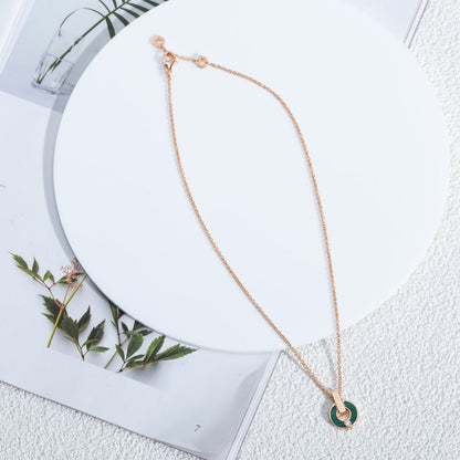 [Windsor Jewelry]GARI NECKLACE PINK GOLD MALACHITE