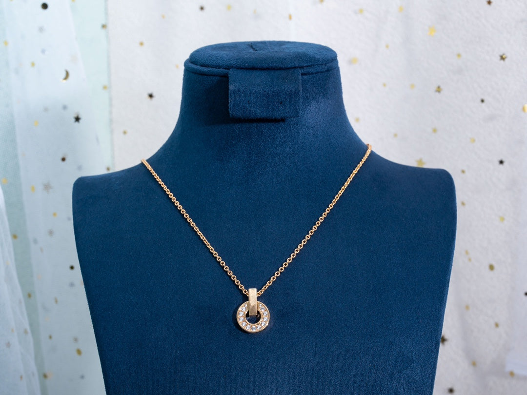 [Windsor Jewelry]GARI NECKLACE PINK GOLD DIAMOND
