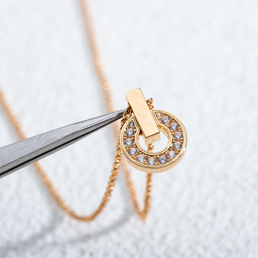 [Windsor Jewelry]GARI NECKLACE PINK GOLD DIAMOND