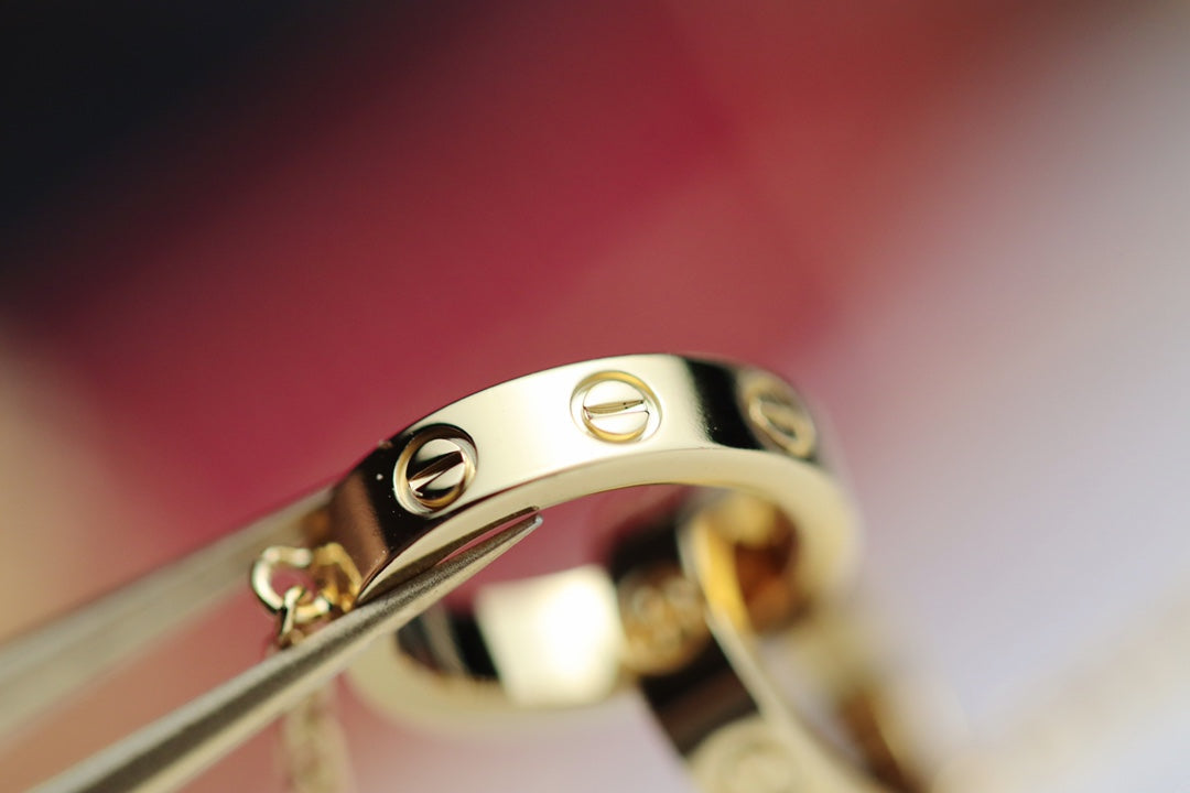 [Windsor Jewelry]LOVE NECKLACE DOUBLE RING GOLD