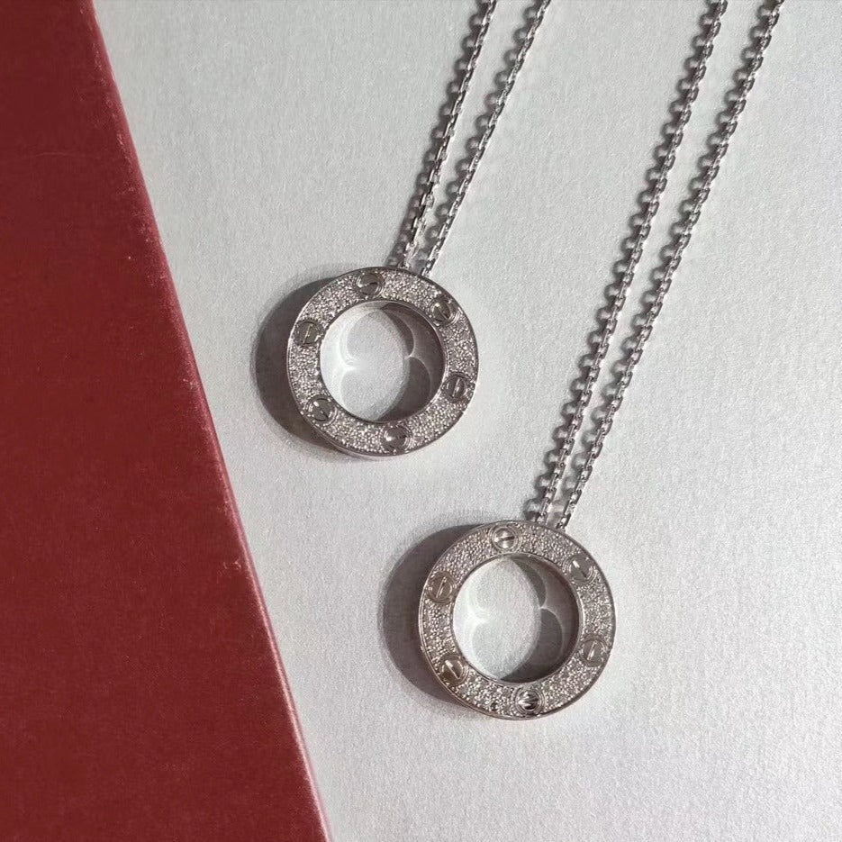 [Windsor Jewelry]LOVE NECKLACE ADJUSTABLE SILVER