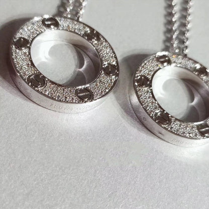 [Windsor Jewelry]LOVE NECKLACE ADJUSTABLE SILVER