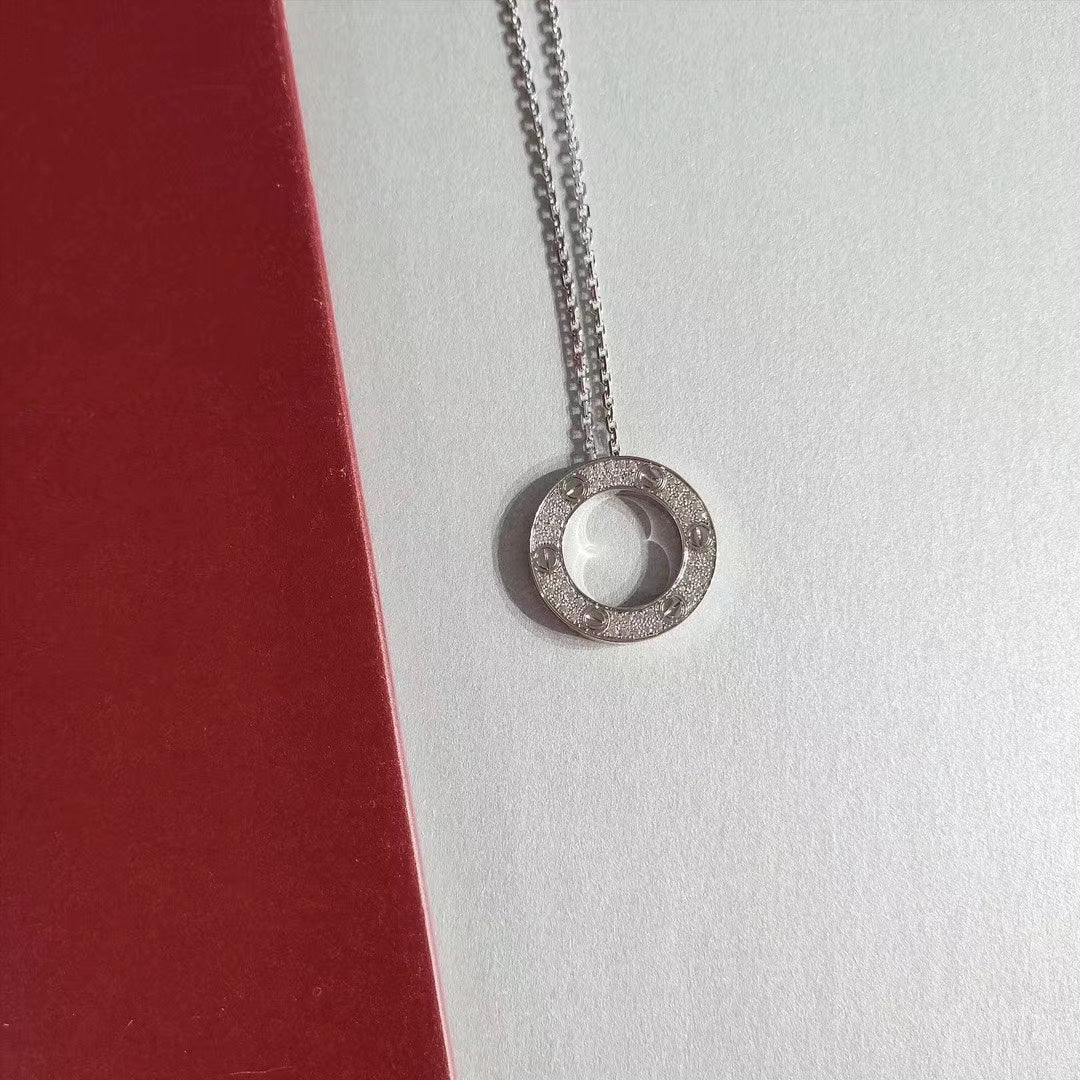 [Windsor Jewelry]LOVE NECKLACE ADJUSTABLE SILVER