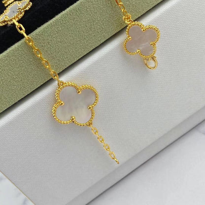 [Windsor Jewelry]MAGIC CLOVER MOP GOLD BRACELET 5 MOTIFS