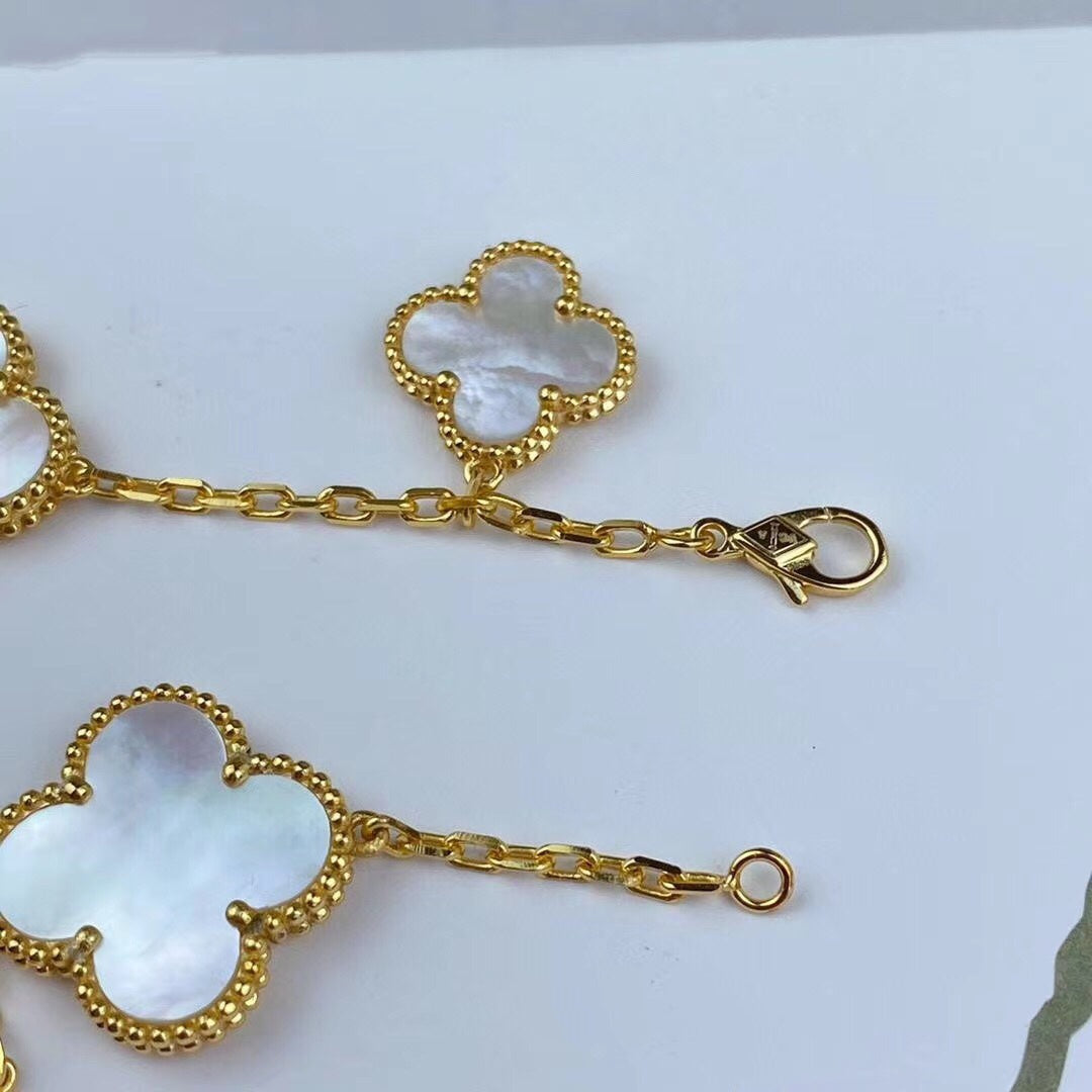[Windsor Jewelry]MAGIC CLOVER MOP GOLD BRACELET 5 MOTIFS