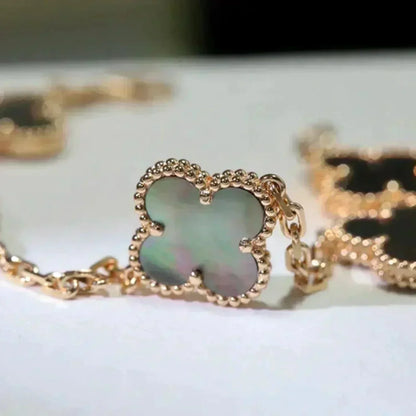 [Windsor Jewelry]CLOVER 5 MOTIF GRAY MOP  BRACELET