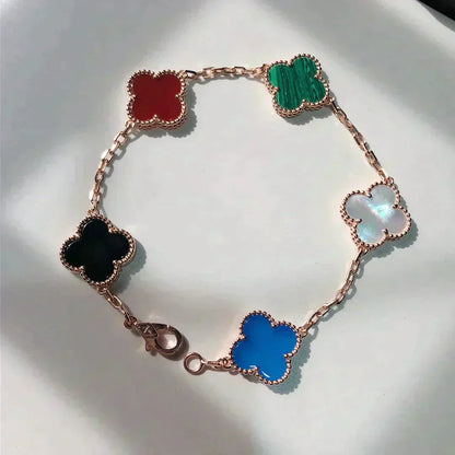 [Windsor Jewelry]CLOVER 5 MOTIFS MULTICOLOR  BRACELET