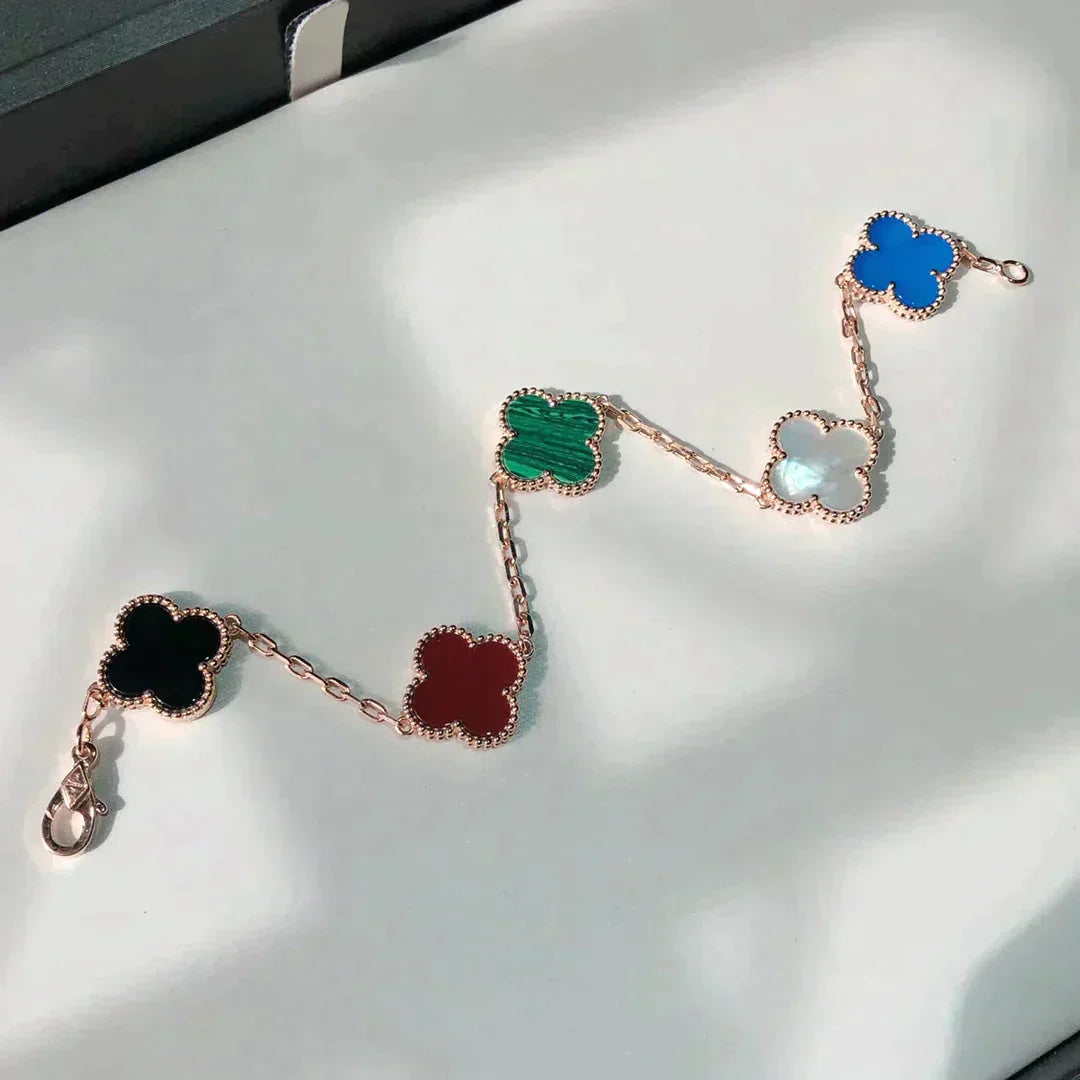 [Windsor Jewelry]CLOVER 5 MOTIFS MULTICOLOR  BRACELET