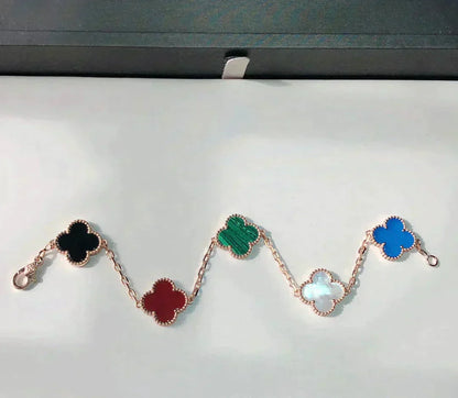 [Windsor Jewelry]CLOVER 5 MOTIFS MULTICOLOR  BRACELET