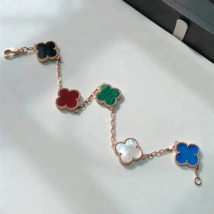 [Windsor Jewelry]CLOVER 5 MOTIFS MULTICOLOR  BRACELET