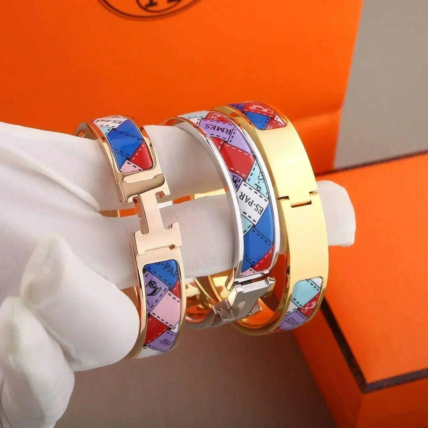 [Windsor Jewelry]H BRACELET DOTTED BORDER 12MM