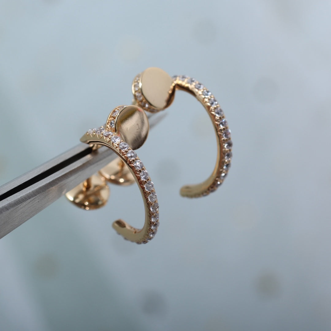 [Windsor Jewelry]JUSTE EARRINGS 12.75MM PINK GOLD DIAMOND