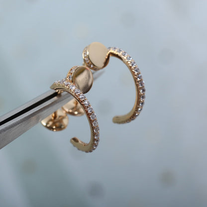 [Windsor Jewelry]JUSTE EARRINGS 12.75MM PINK GOLD DIAMOND