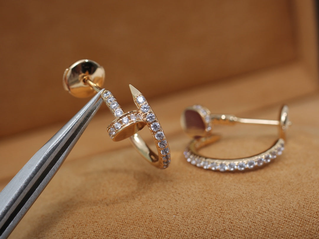 [Windsor Jewelry]JUSTE EARRINGS 12.75MM PINK GOLD DIAMOND
