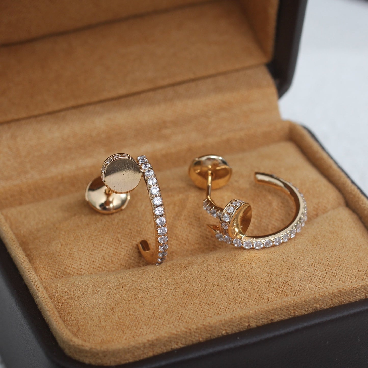 [Windsor Jewelry]JUSTE EARRINGS 12.75MM PINK GOLD DIAMOND