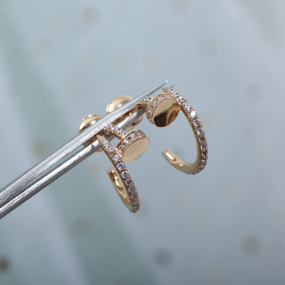 [Windsor Jewelry]JUSTE EARRINGS 12.75MM PINK GOLD DIAMOND