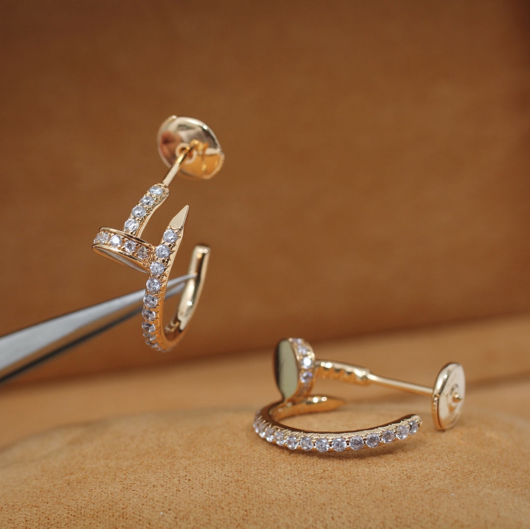 [Windsor Jewelry]JUSTE EARRINGS 12.75MM PINK GOLD DIAMOND