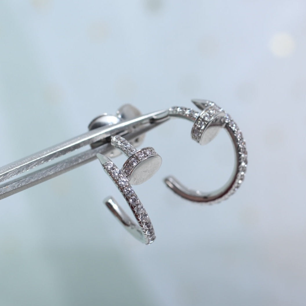 [Windsor Jewelry]JUSTE EARRINGS 12.75MM SILVER DIAMOND
