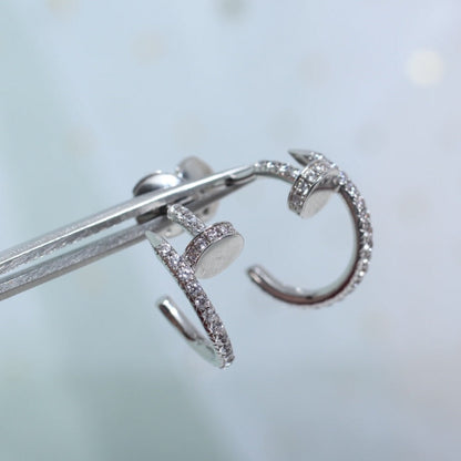 [Windsor Jewelry]JUSTE EARRINGS 12.75MM SILVER DIAMOND