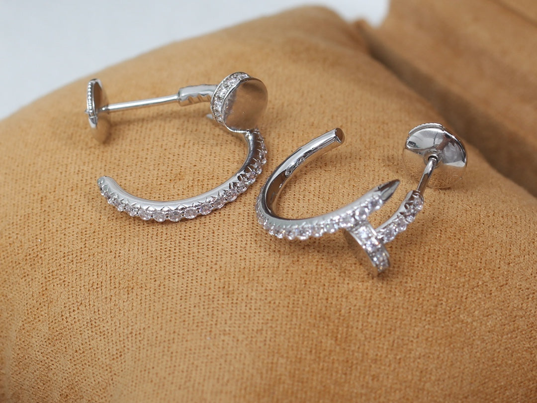 [Windsor Jewelry]JUSTE EARRINGS 12.75MM SILVER DIAMOND