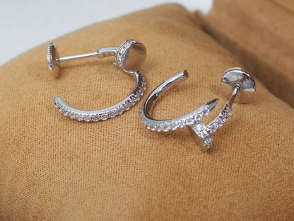 [Windsor Jewelry]JUSTE EARRINGS 12.75MM SILVER DIAMOND