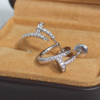 [Windsor Jewelry]JUSTE EARRINGS 12.75MM SILVER DIAMOND