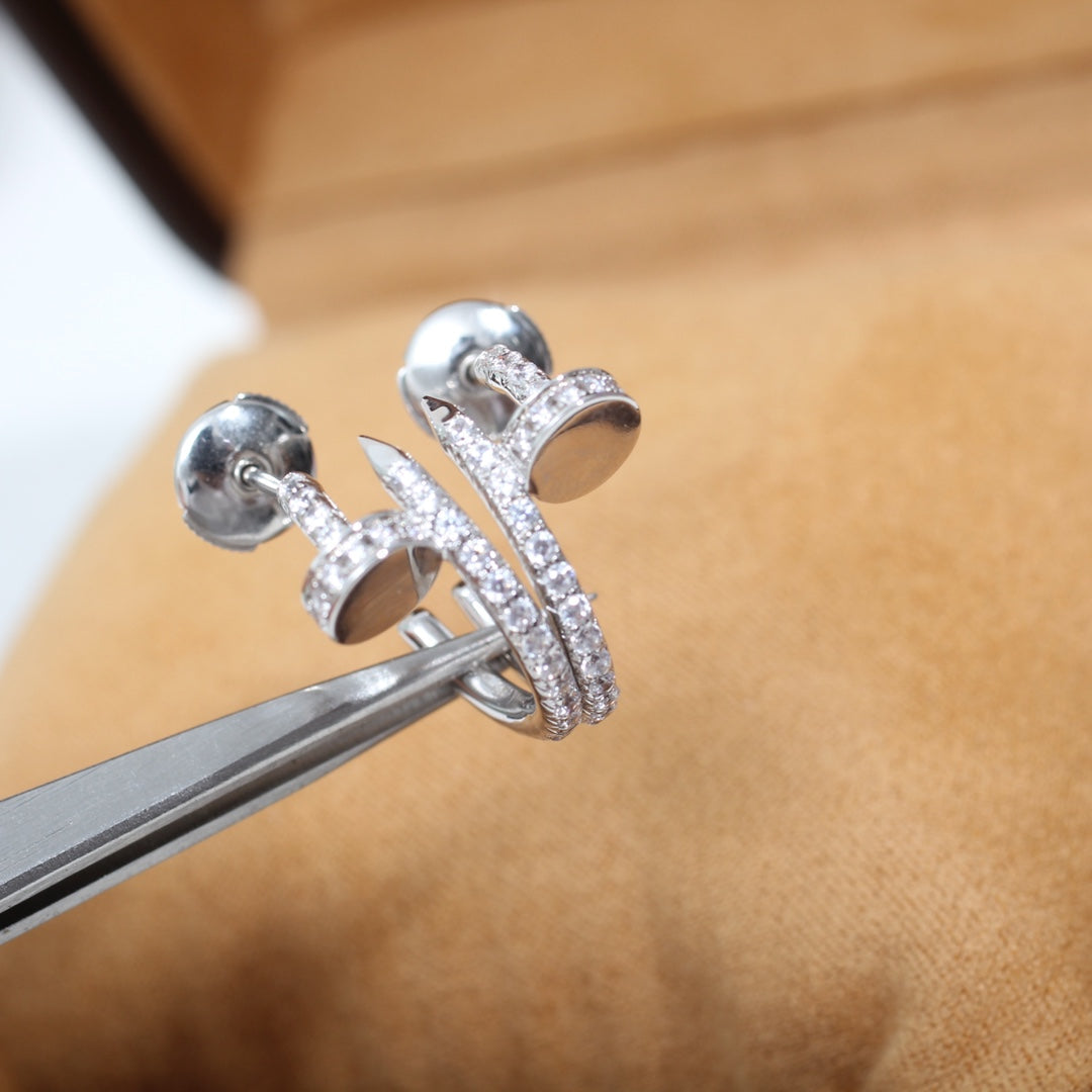 [Windsor Jewelry]JUSTE EARRINGS 12.75MM SILVER DIAMOND