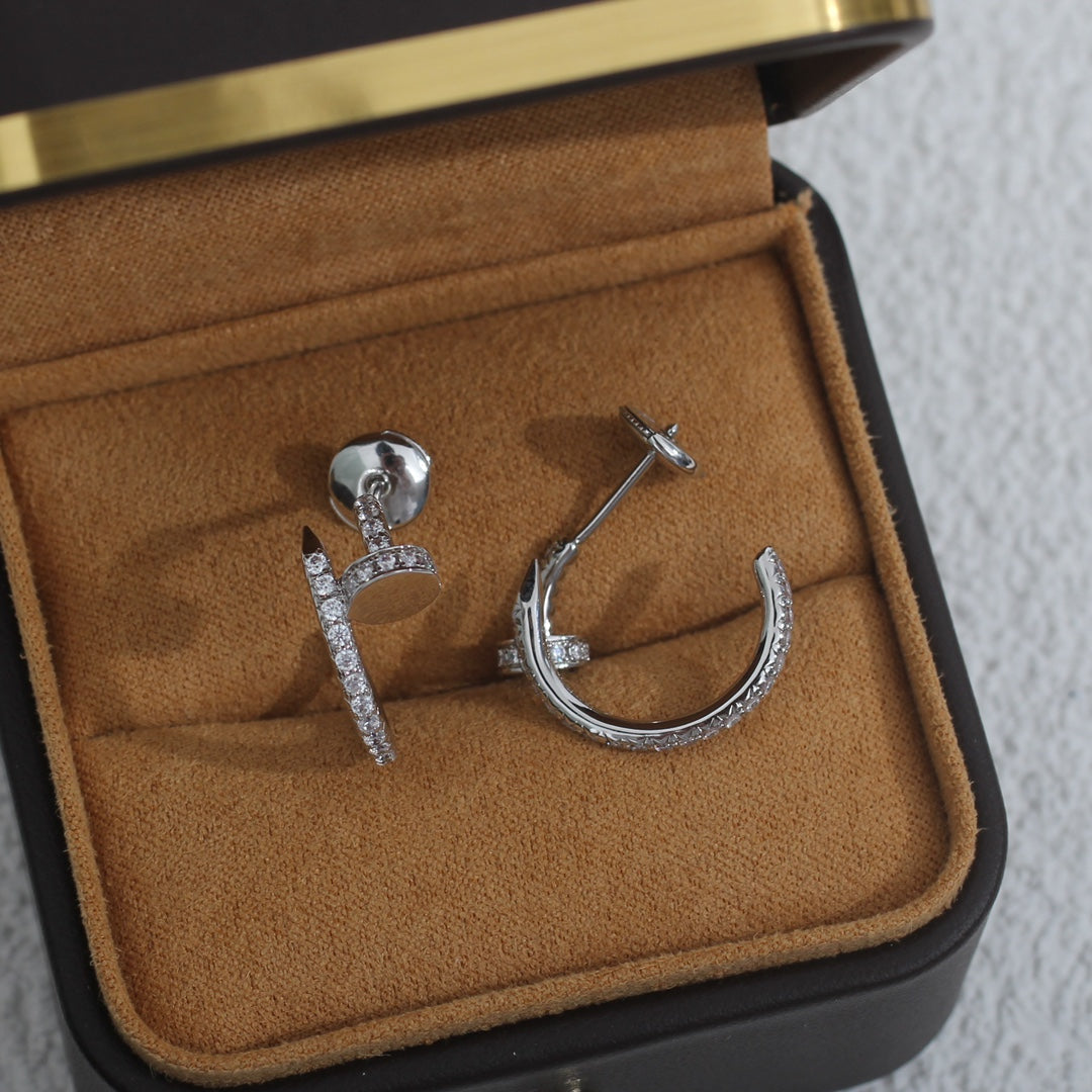 [Windsor Jewelry]JUSTE EARRINGS 12.75MM SILVER DIAMOND