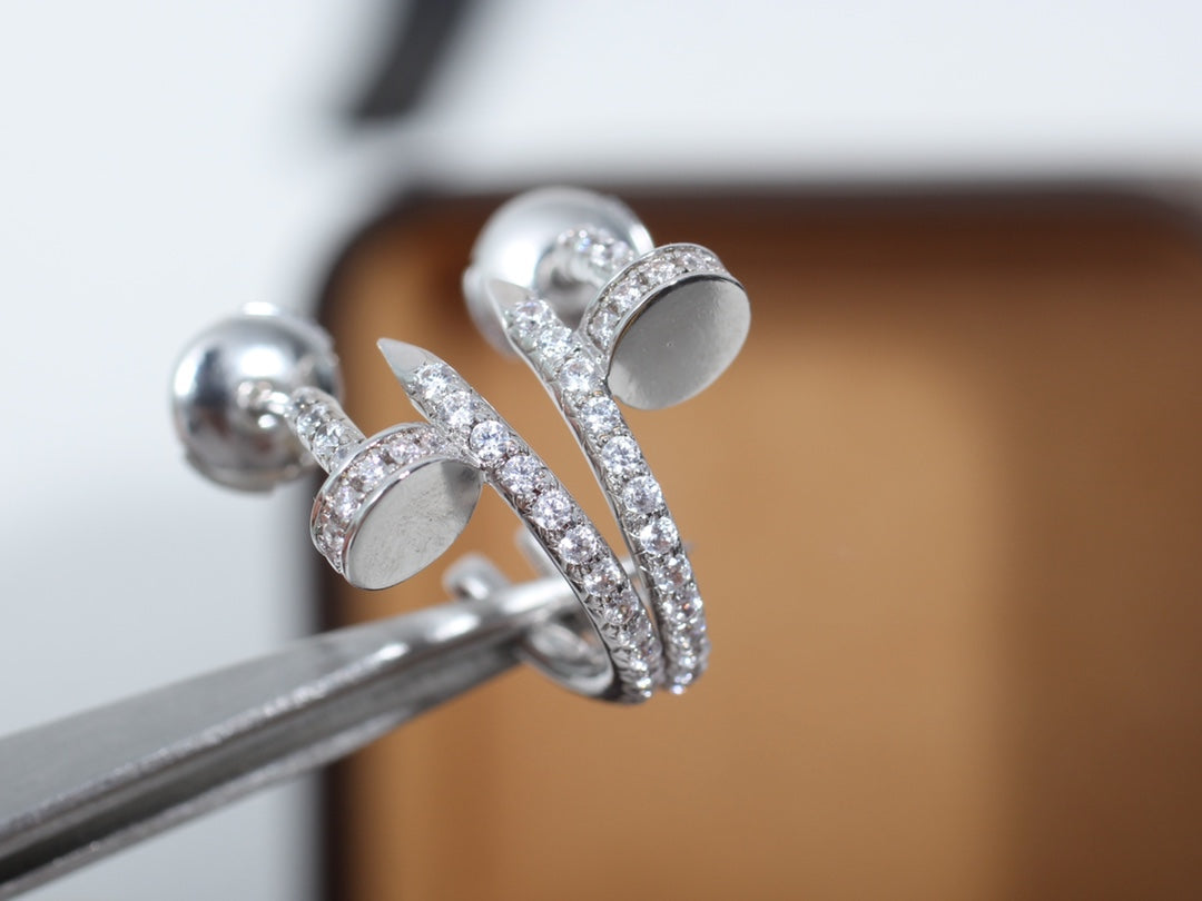 [Windsor Jewelry]JUSTE EARRINGS 12.75MM SILVER DIAMOND