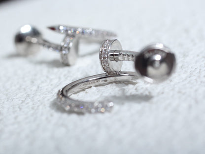 [Windsor Jewelry]JUSTE EARRINGS 12.75MM SILVER DIAMOND